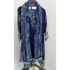 Asian/Indian/Pakistani dress GORGEOUS green Wedding Purple Dress 3 Piece Pants